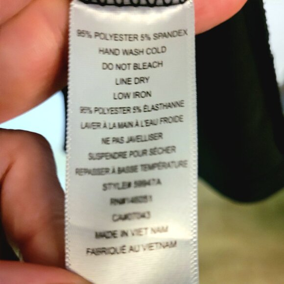 Monteau | Black V-Neck Faux Button A Line Midi Dress | L - Picture 10 of 10